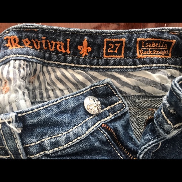 Rock Revival Cropped Raw Hem Skinny Jean Sz 27 - Picture 6 of 6